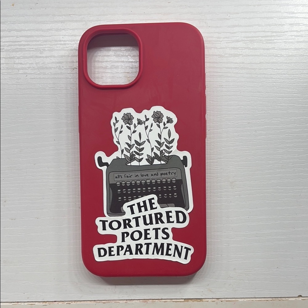 Red Phone Case with TTPD stickers